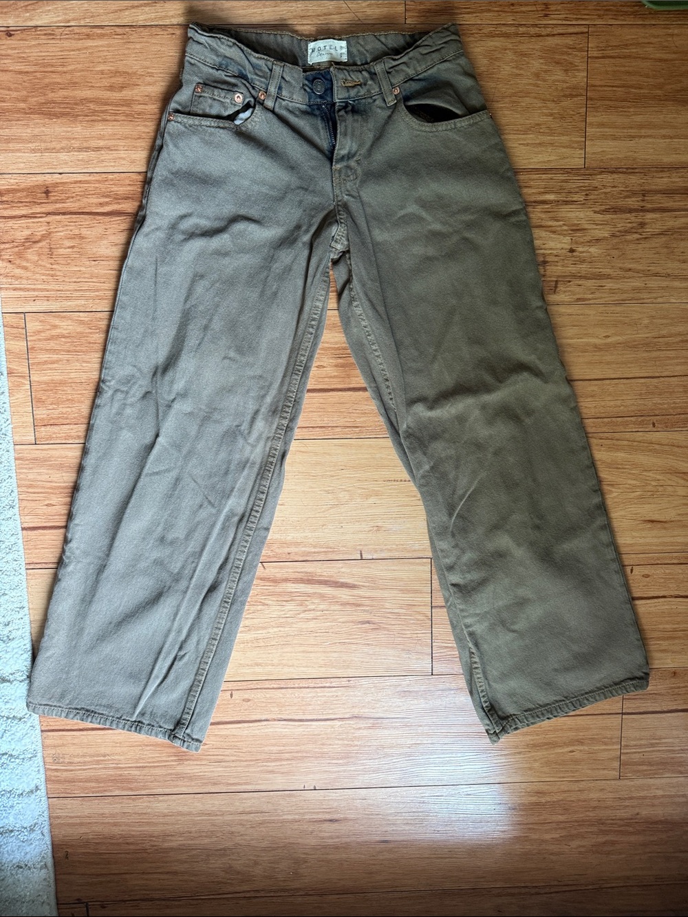 Motel Rocks extra wide low rise jeans in dark sand (brown)